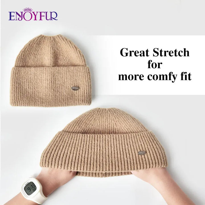 Enjoy Fur Women’s Winter Knit Ponytail Beanie-HighTouch