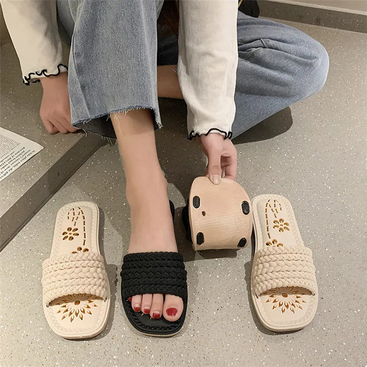 Women’s Slip-On Platform Sandals – Summer Flat Anti-Slip Fashion Slides