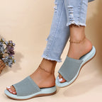 Women’s Platform Slip-On Wedge Sandals – All-Season PU Outdoor Shoes-HighTouch