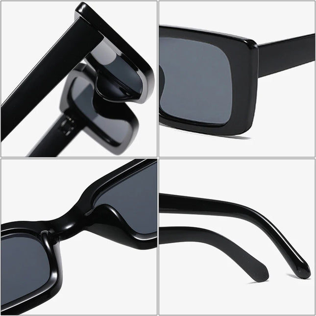 SO&EI Small Rectangle Leopard Sunglasses – Unisex Trendy UV400 Shades
