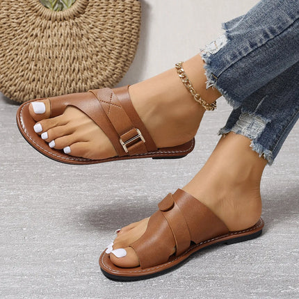 Women's Large-Size Platform Beach Sandals – Open-Toe Casual Slip-Ons