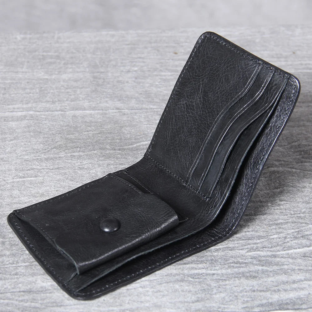 Men's Vintage Cowhide Leather Wallet | Slim Bifold