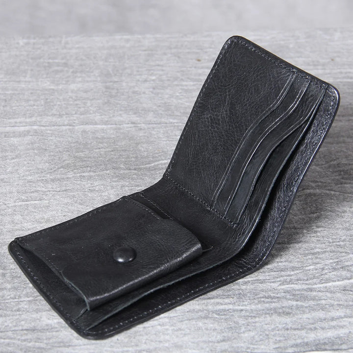 Men's Vintage Cowhide Leather Wallet | Slim Bifold