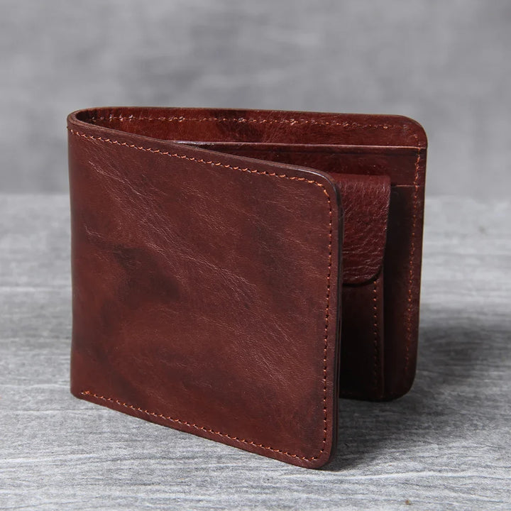 Men's Vintage Cowhide Leather Wallet | Slim Bifold