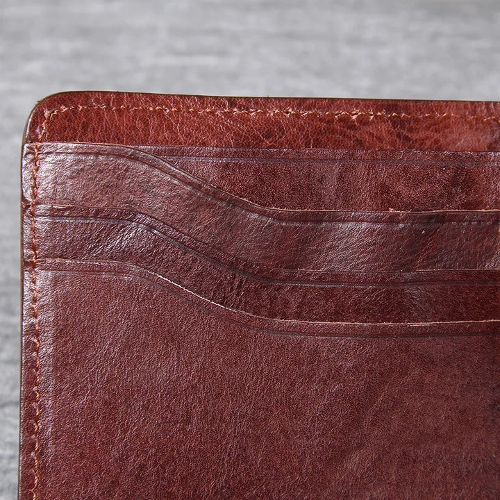 Men's Vintage Cowhide Leather Wallet | Slim Bifold