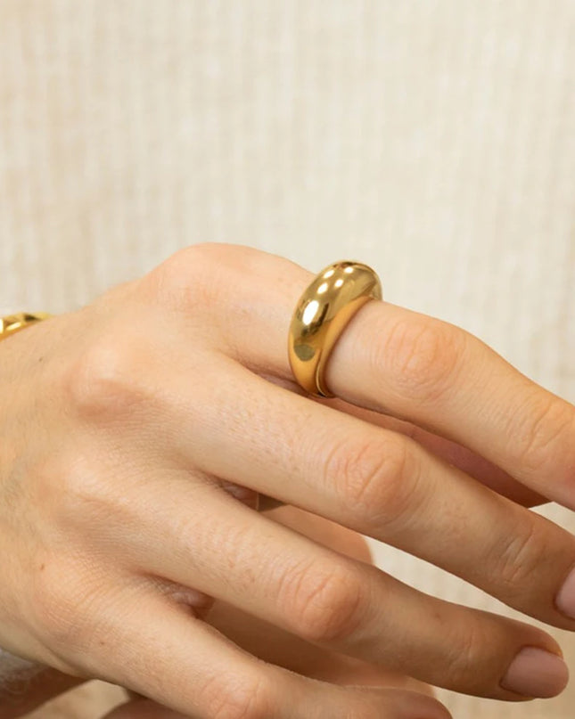 Minimalist Arc Stainless Steel Ring for Women