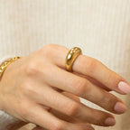 Minimalist Arc Stainless Steel Ring for Women-HighTouch