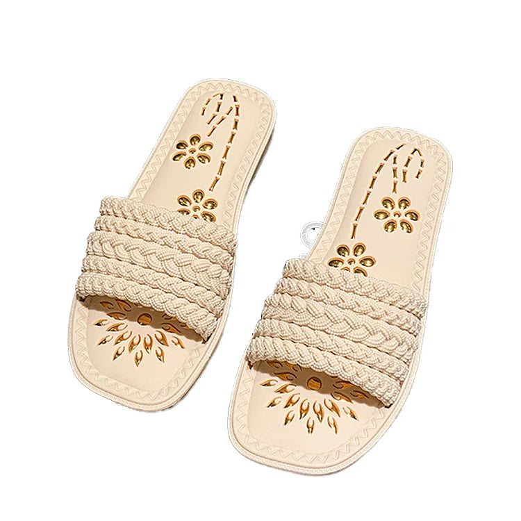 Women’s Slip-On Platform Sandals – Summer Flat Anti-Slip Fashion Slides