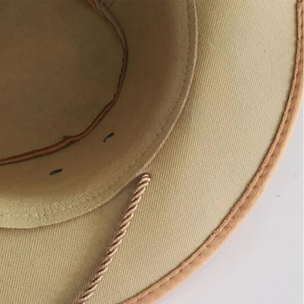 Western Cowboy Hat for Men – Wide Brim Breathable Adjustable Fit Summer Sun Protection-HighTouch