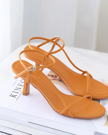Summer high-heeled sandals for women Featuring a fine heel
