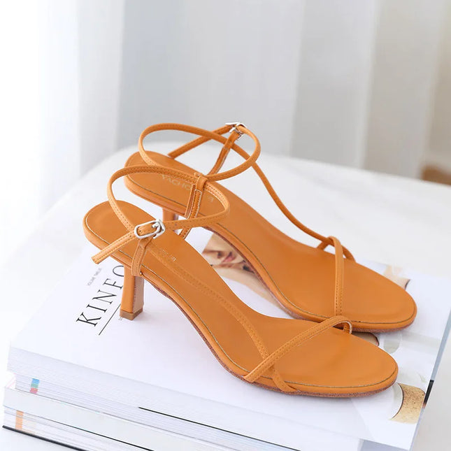 Summer high-heeled sandals for women Featuring a fine heel