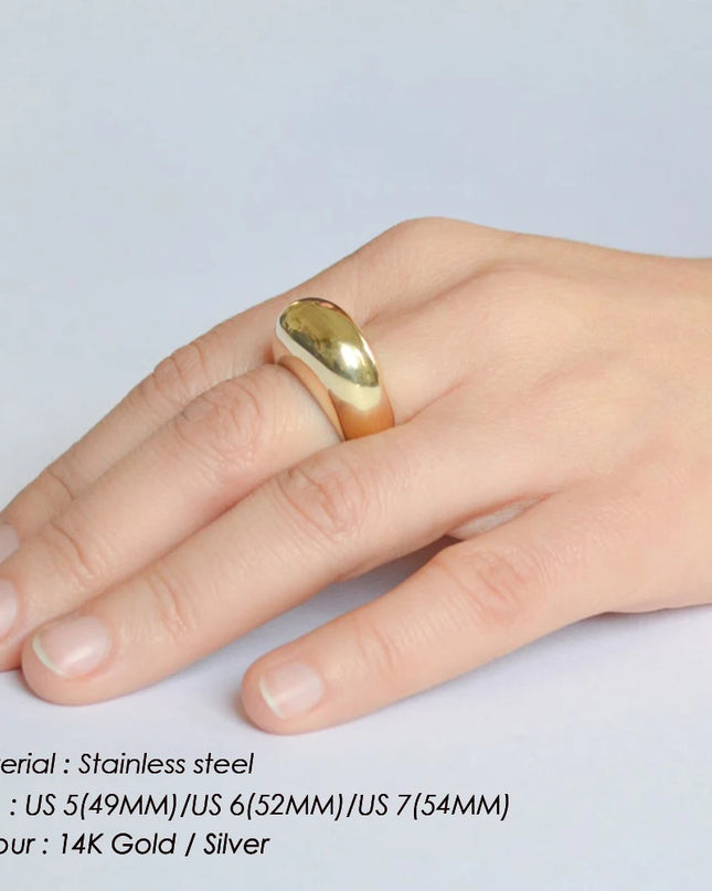 Minimalist Arc Stainless Steel Ring for Women