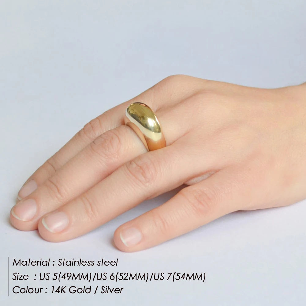 Minimalist Arc Stainless Steel Ring for Women-HighTouch