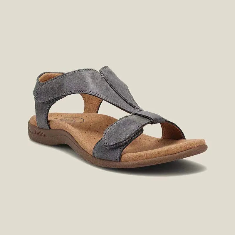 Women's Belt Buckle Sandals - Round Hollow-Toe Flat Heel (Size 4-13) | Plus Size Available | HighTouch