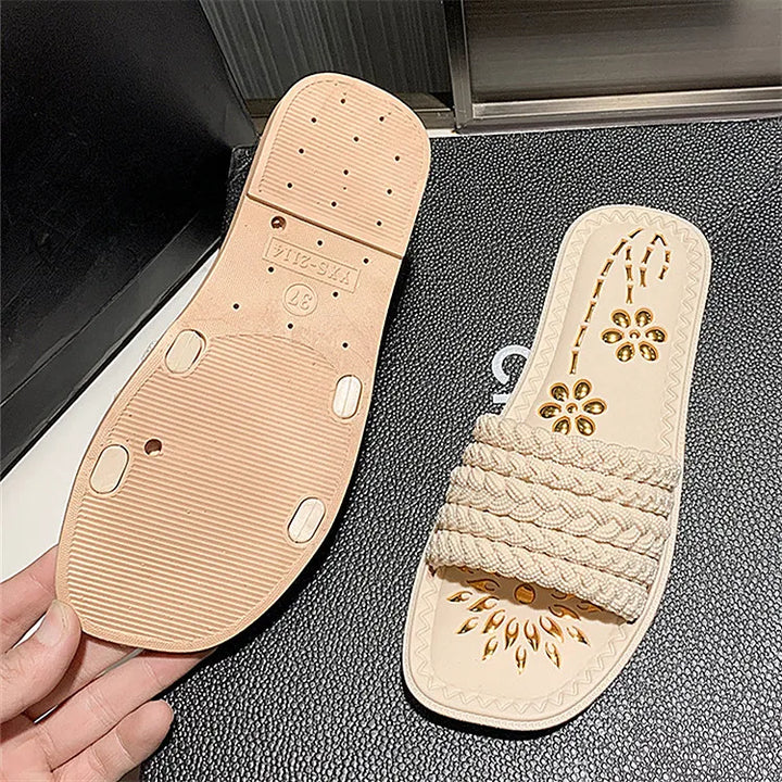 Women’s Slip-On Platform Sandals – Summer Flat Anti-Slip Fashion Slides-HighTouch