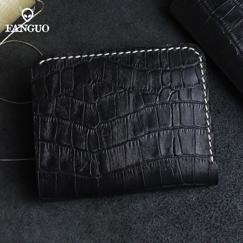 Retro Alligator Pattern Handmade Leather Wallet