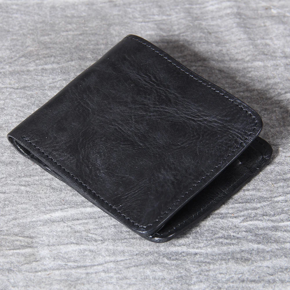 Men's Vintage Cowhide Leather Wallet | Slim Bifold
