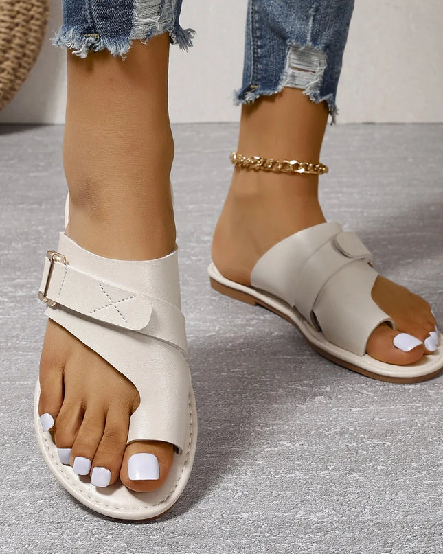 Women's Large-Size Platform Beach Sandals – Open-Toe Casual Slip-Ons