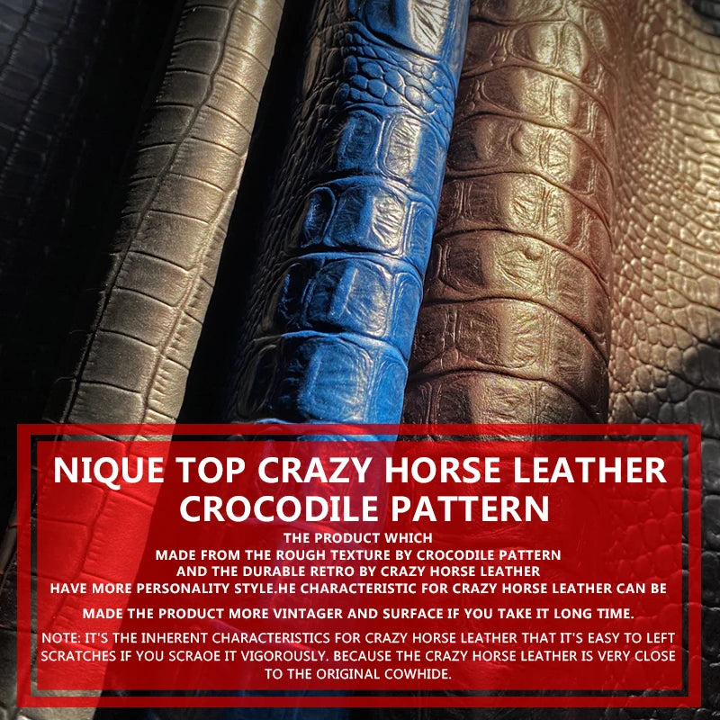 Retro Alligator Pattern Handmade Leather Wallet