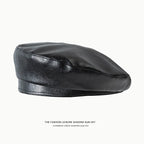 Artificial Leather Beret Cap – Stylish Unisex Bucket & Beret Hybrid-HighTouch