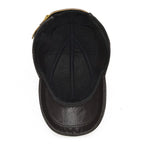 Genuine Leather Earflap Baseball Cap – Real Cowhide Winter Warmth-HighTouch