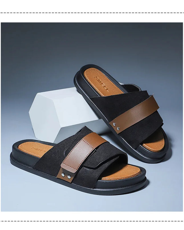 Men’s EVA Flat Slides – Lightweight Non-Slip Summer Beach Sandals