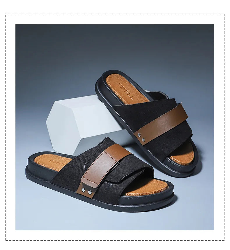 Men’s EVA Flat Slides – Lightweight Non-Slip Summer Beach Sandals