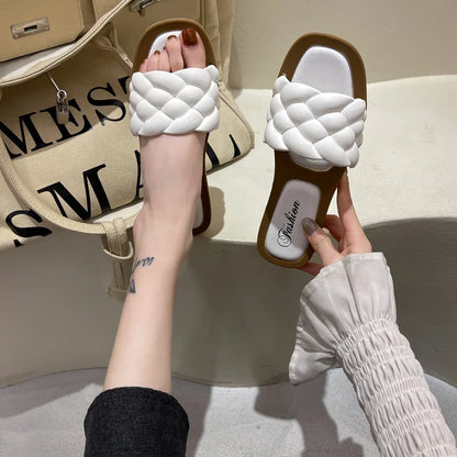 Korean Style Women's Open Toe Summer Platform Sandals – Lightweight, Anti-Slip, Casual Beach Slippers