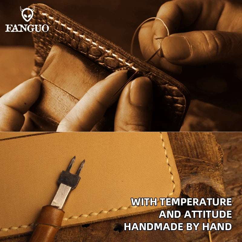 Retro Alligator Pattern Handmade Leather Wallet