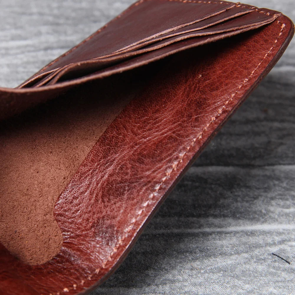 Men's Vintage Cowhide Leather Wallet | Slim Bifold