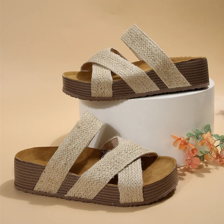 Fashionable Female Slide slippers Ladies Babouches Thick-soled Women Outdoor Flat Sandals-HighTouch