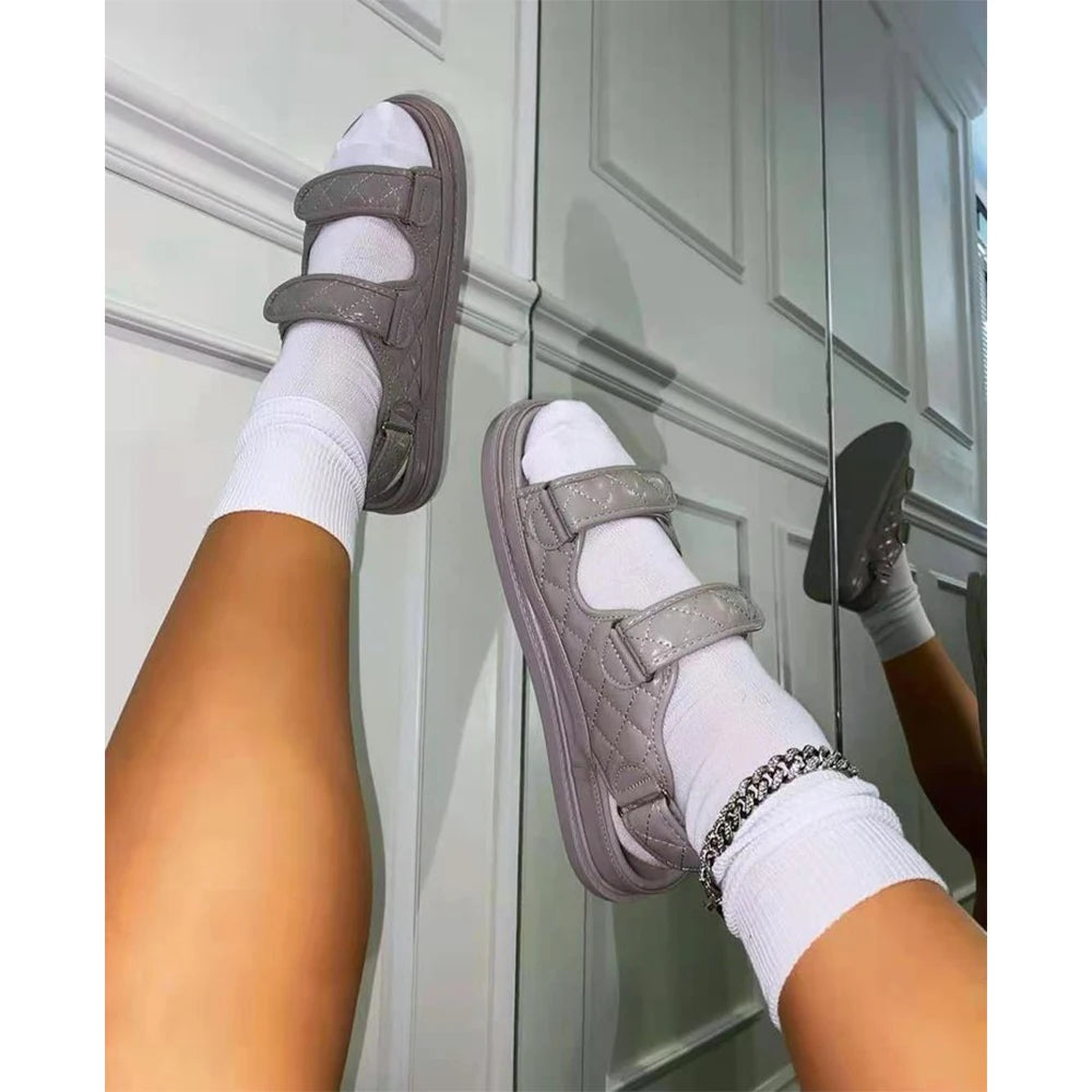 Double Strap Women’s Flat Sandals – Soft Outdoor Summer Beach Shoes