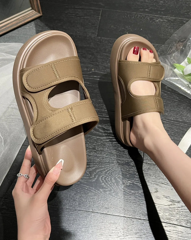Women's Summer Velcro Sport Sandals – Thick Sole Casual Beach Slides