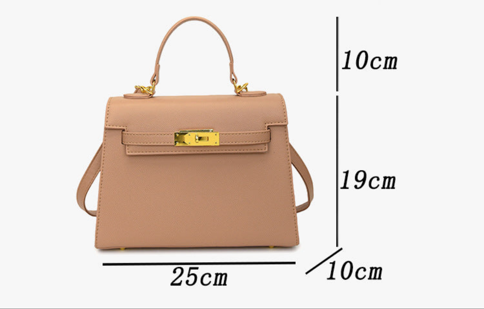 Lock Kelly-Style Shoulder & Crossbody Bag – Elegant, High-End Versatile Design