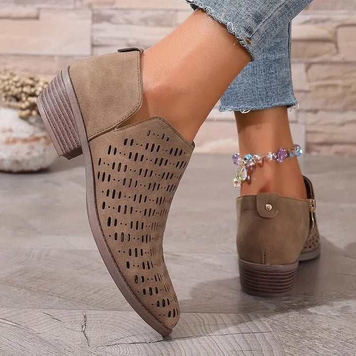 Women's Ankle Boots - Stylish Low Block Heel Everyday Booties