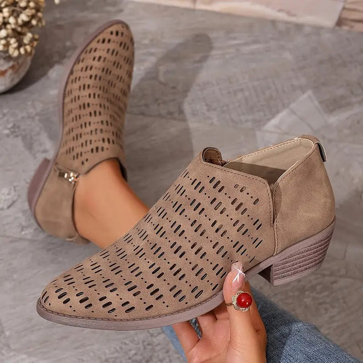 Women's Ankle Boots - Stylish Low Block Heel Everyday Booties