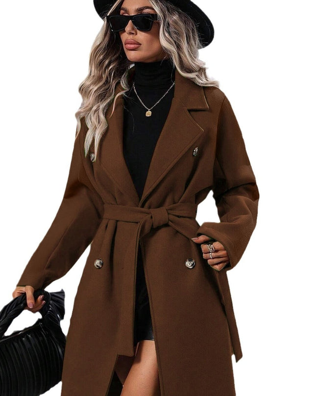 Elegant Helsinki Double-Breasted Coat – Women’s Tailored Outerwear