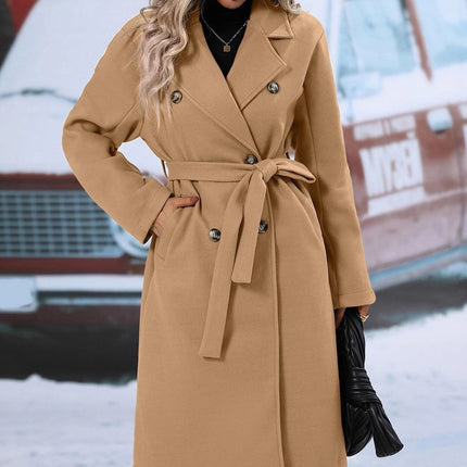 Elegant Helsinki Double-Breasted Coat – Women’s Tailored Outerwear