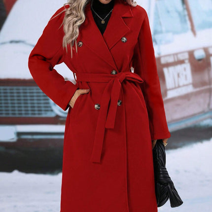 Elegant Helsinki Double-Breasted Coat – Women’s Tailored Outerwear