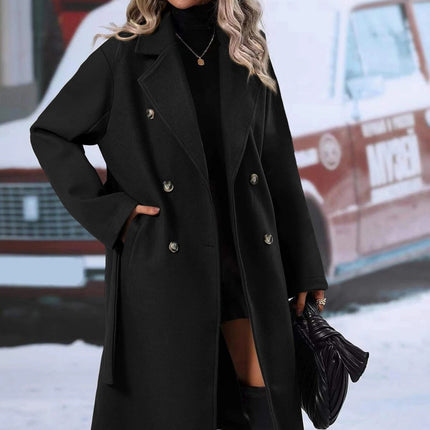 Elegant Helsinki Double-Breasted Coat – Women’s Tailored Outerwear