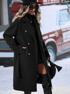 Elegant Helsinki Double-Breasted Coat – Women’s Tailored Outerwear-HighTouch