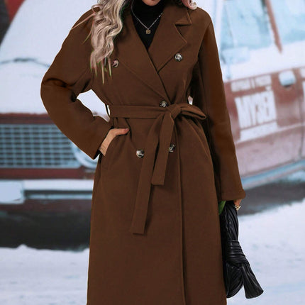 Elegant Helsinki Double-Breasted Coat – Women’s Tailored Outerwear