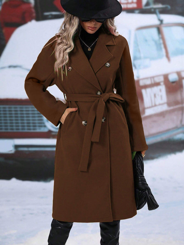 Elegant Helsinki Double-Breasted Coat – Women’s Tailored Outerwear-HighTouch