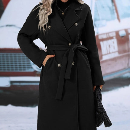 Elegant Helsinki Double-Breasted Coat – Women’s Tailored Outerwear