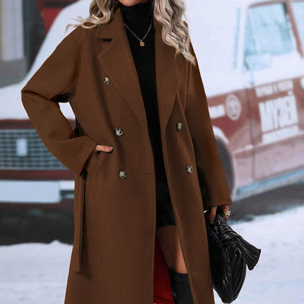Elegant Helsinki Double-Breasted Coat – Women’s Tailored Outerwear