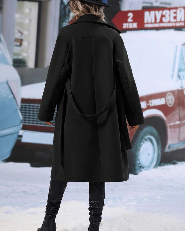 Elegant Helsinki Double-Breasted Coat – Women’s Tailored Outerwear