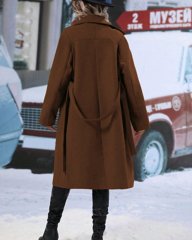 Elegant Helsinki Double-Breasted Coat – Women’s Tailored Outerwear