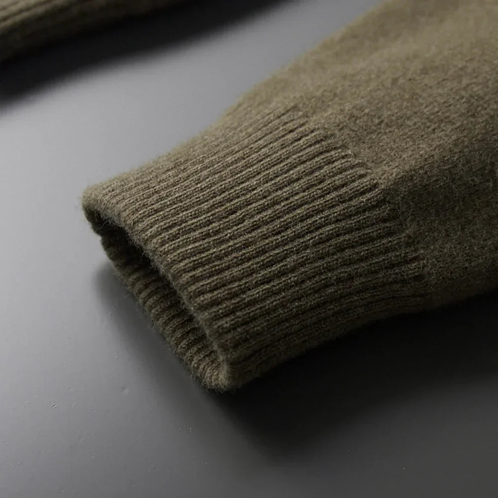 Men's Merino Wool Polo Sweater – Relaxed Fit