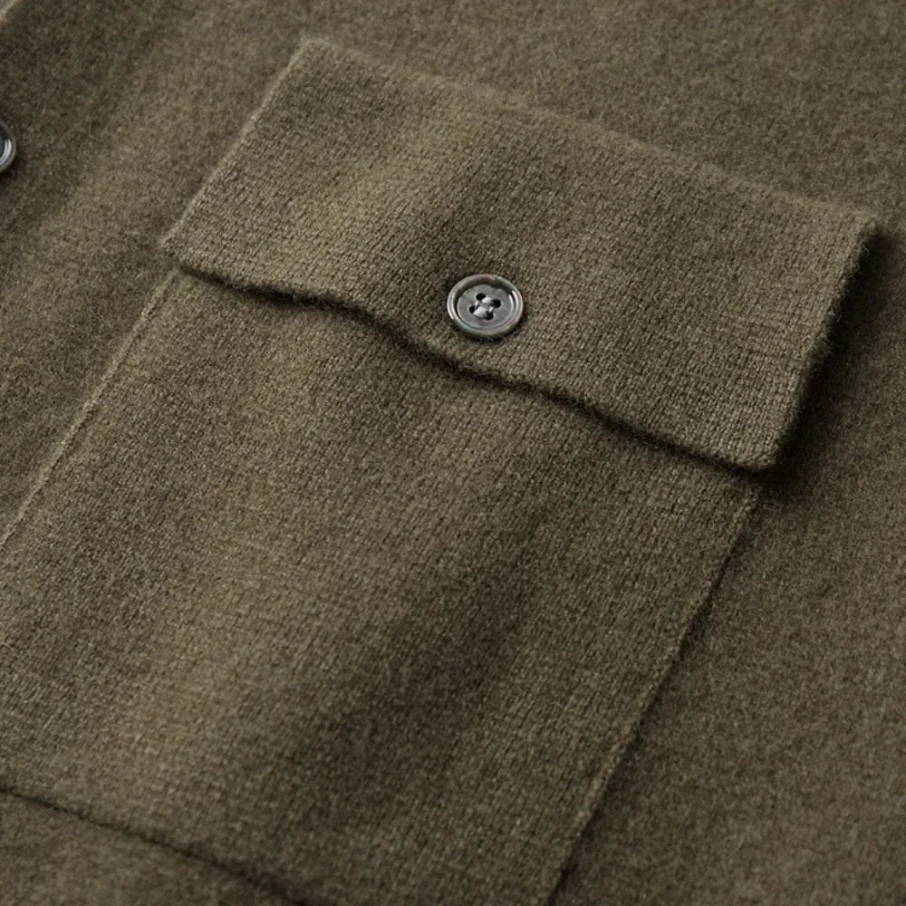 Men's Merino Wool Polo Sweater – Relaxed Fit