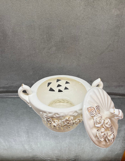 White Ceramic Lidded Pot